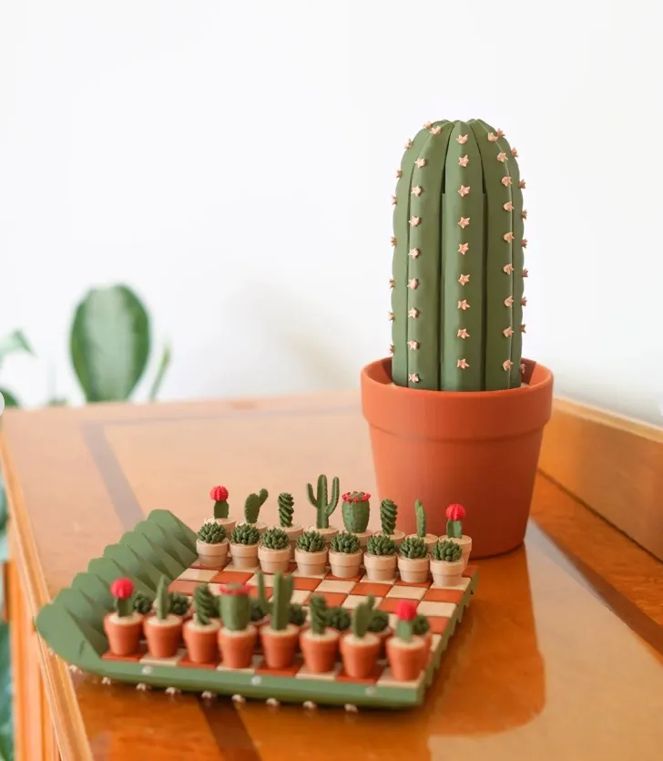 Cactichess - Roll up Cactus Chess Set, Cacti Chess