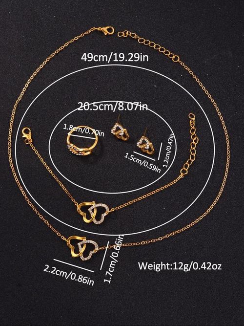 Women's Elegant Fashion Watch & Jewelry Set, Round Dial Analog Quartz Watch & Bracelet & Necklace & Ring & Earrings, Exquisite Watch Set with Box, Fashionable Jewelry Set