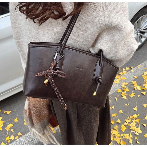 26 Women's Elegant Solid Color Shoulder Bag, Fashionable Large Capacity Crossbody Bag for Daily Used, Casual Trendy Versatile High-quality Daily Commuting Bag