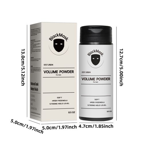 New BlackMask Hair Styling Powder - Strong Long-Lasting Hold, Texture-Enhancing Hair Powder, 0.5oz, Men's & Women's Hair Volumizing Styling Product