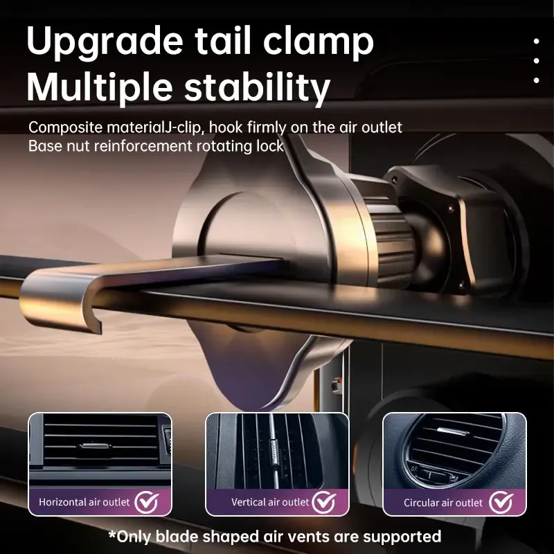 Wireless Car Charger Fast Rotatable Auto Clamping Car Charger Phone Holder fit iPhone Pro tags Smartphone Cellphone Charging Electronic magnetic 360 rotating Lightning Bracket