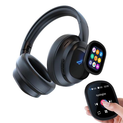 Bluetooth 6.0 LCD Touchscreen Wireless Noise-Canceling Headphones with DIY Wallpapers & Multiple Sound Effects – Great Gift Idea for Men and Women