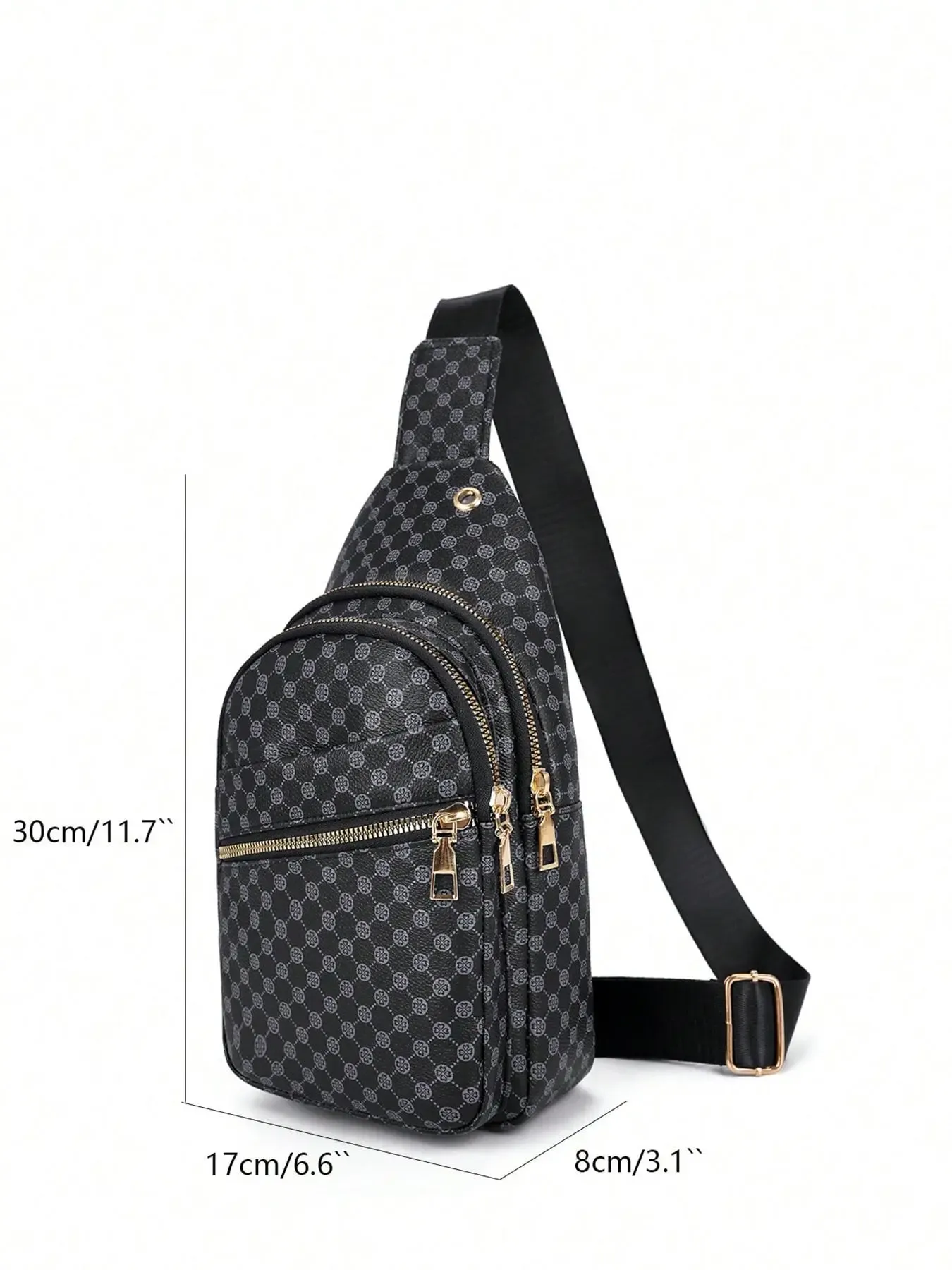 Men's Casual Geometric Pattern Bum Bag, Simple Matching PU Fanny Pack, Portable Travel Bag, Student Men's Chest Bag and Waist Bag, Belt Bag