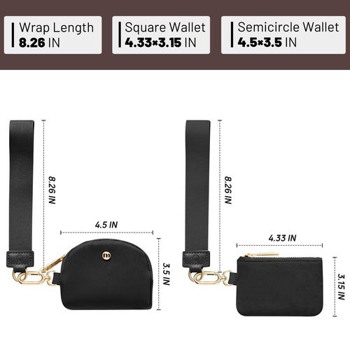 Mini Zip Around Wristlet Wallet for Women Dual Pouch Wristlet Portable Coin Purse Mini Women Coin Pocket dualpouchwristlet