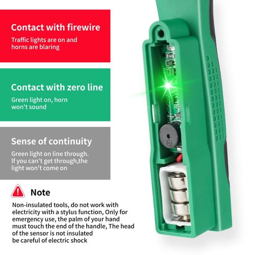 SEESE 8 in 1 Wire Stripper Twister for Cutting and Pulling Wires, Voltage Tester Pliers,Cable Scissors, 12V to 250V Live,Null,Hot Wire Judgment AC DC, Audible and Flashing LED Alarms