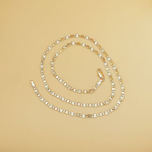 1PC 14K Gold Plated Flat Chain Necklace for Women - Versatile, Elegant & Fashionable - Perfect Gift, High Quality Jewelry for Any Occasio