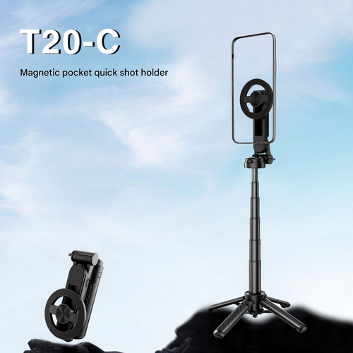 New Mini Magnetic Selfie Stick | Magsafe Bluetooth Self-Timer | Portable Telescopic Phone Tripod | Foldable 4-Leg Stand for Travel