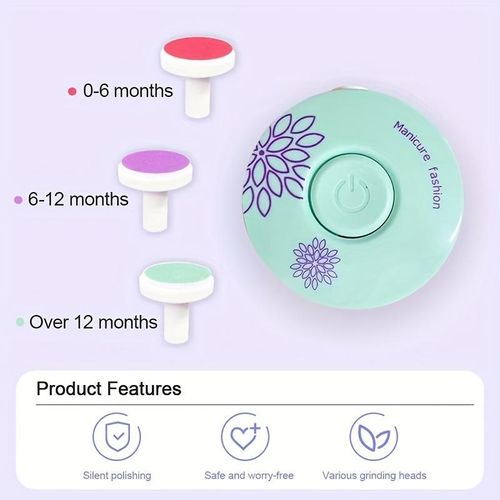 Electric Nail Care Tool, Nail Care Machine for Newborns, Teenagers & Adults, Wireless Nail & Foot Care Tool with Polishing Heads, Nail Trimmer