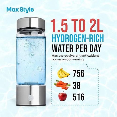 Miyubest Hydrogen Water Bottle Generator Up to 4100+ PPB SPE PEM Technology Portable Hydration System 6-Hour Retention BPA Free Reusable Tumbler Cup