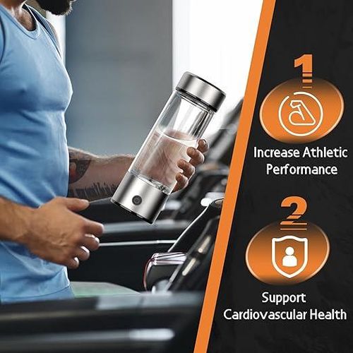 Miyubest Hydrogen Water Bottle Generator Up to 4100+ PPB SPE PEM Technology Portable Hydration System 6-Hour Retention BPA Free Reusable Tumbler Cup