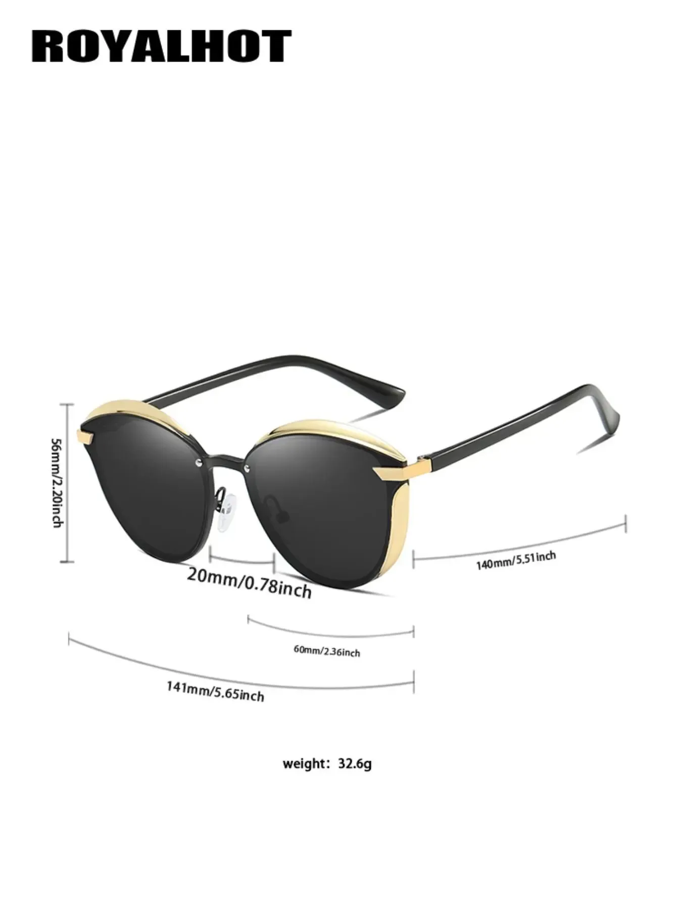 Unisex Simple Cool Style Polarized Sunglasses, Trendy Casual Cat Eye Frame Sunglasses for Everyday Use, Fashion Accessories for Outdoor Activities with Glasses Case & Cloth & Bag