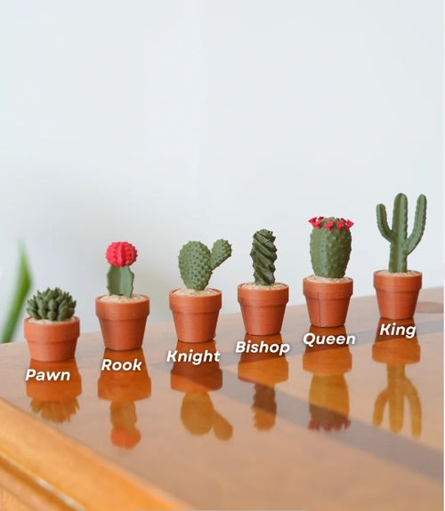 Cactichess - Roll up Cactus Chess Set, Cacti Chess