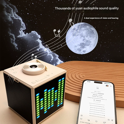 3D Sound-Activated Galaxy Star Projector with Bluetooth Speaker & White Noise | Romantic LED Mood Light for Bedroom & Creative Gift