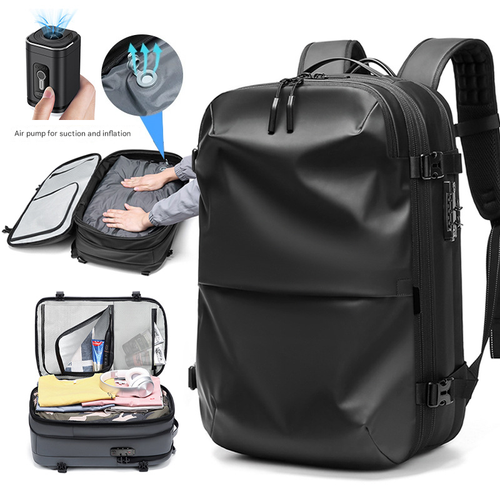 2025 TSA-Approved 40L Vacuum Compression Backpack Waterproof Anti-Theft Business Laptop Bag for Men, 17 Laptop Compartment and Expandable Travel Hiking Pack (Fits 24 Luggage)