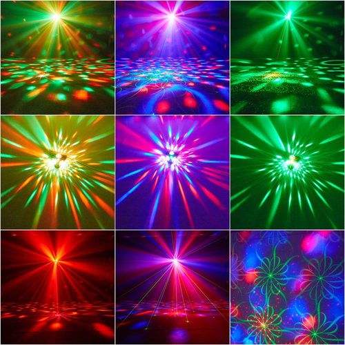 4 in 1 Disco Party Lights, 3 RGB Disco Lights+Red and Green Pattern Lamp Strobe Lights for Home Room Dance Parties Birthday Karaoke Halloween Christmas Wedding Show Club Decorations party light disco lights for parties outside laser beam light