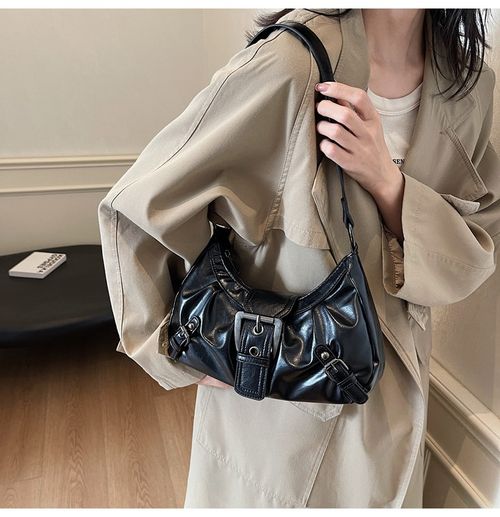 Women's Y2k Solid Color Shoulder Bag, 2025 New Style Fashionable Pu Leather Underarm Bag for Daily Used, Casual Trendy Versatile High-quality Daily Commuting Bag