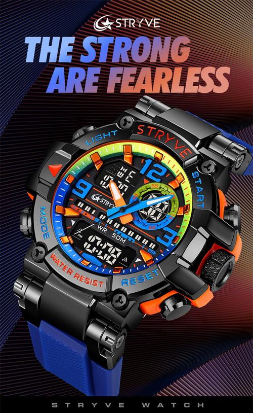 Men's Colorful Punk Style Quartz Watch, Multi.Functional Waterproof Dual Display Wristwatch, TrendyFashion Sport Watch, Birthday Gift with Gift Boxfashionable wristwatch multifunctional men