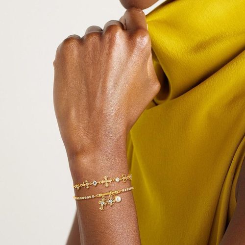 Double Layered Bracelets for Women - Snowflake Cross Charms Adjustable Sparkle Bracelet Set, Hypoallergenic Meaningful Christian Symbol, Ideal Gift for Mother's Day Valentine Wedding Birthday