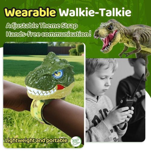 Walkie Talkies for Kids - 2 Pack Toys for Boys Girls Age 3-12 T-Rex Adjustable Strap Long Range Clear Sound Walkie Talkie, Collectibple Adventure Toys Outdoor Camping Birthday Gifts for Toddlers Holiday Haul