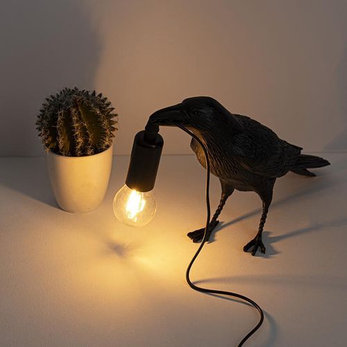 Crow Design Table Lamp, USB Powered Creative Desk Lamp, Desktop Decoration Table Lamp, Decorative Lamp for Bedroom, Living room, Lighting, Resin Table Lamp