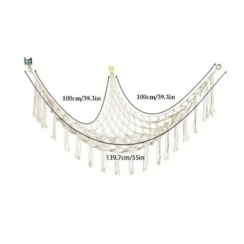 Plush Toy Net, 1 Count Hand-woven Rope Wall Mounted Triangular Toy Storage Corner Basket Organizer, Home Organizer for Living Room Bedroom Dormitory