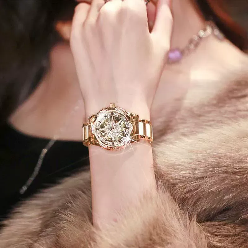 Women's Fashionable Analog Watch - Gold-Plated Quartz Dress Watch with Legible Dial, Timeless Design, Day-to-Night Style, Durable Accessories for Adult Females, Ideal Wife & Women's Gifts