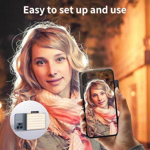 Portable Selfie Light, LED Portable Bi-color Fill Light, USB Rechargeable Clip-on Light for Video, Selfie Panel Light