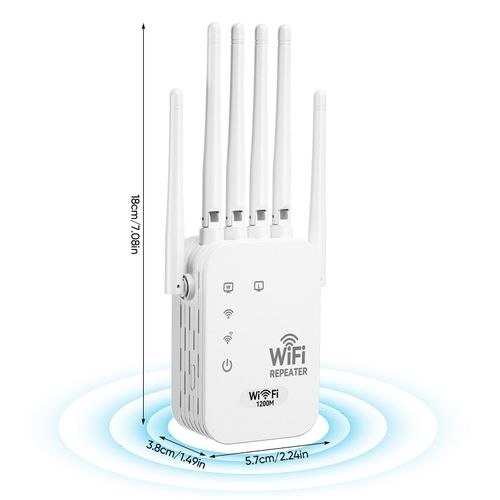 WiFi Extender 2026 6-Antenna Strong Signal, 1200Mbps Dual Band (2.4GHz) Booster, Wide Signal Coverage,Wireless Remote Amplifier, Ideal for Home Studios, Remote Workspaces, computer