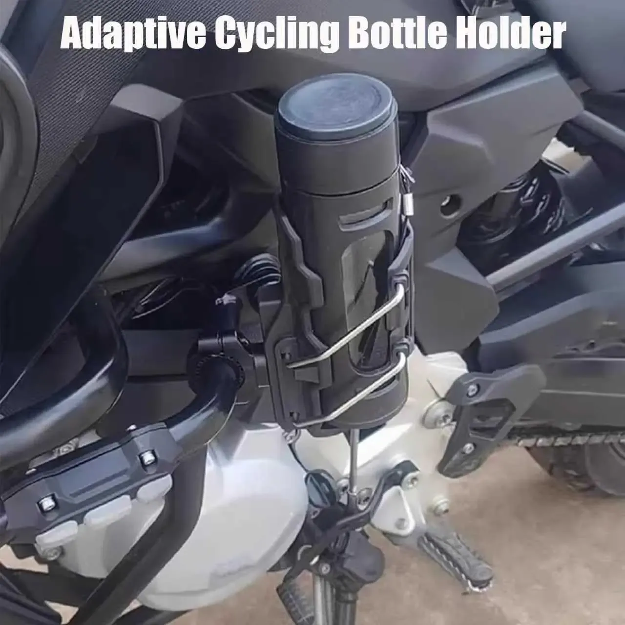 Self-Adjusting Cup Holder, 360° Rotatable Auto-Lock Self Adjusting Cup Holder, Bike Cups Holders Drink Holders, Adjustable Handlebar Crash Bar Mount Cups Cage for Cycling, Motorcycles