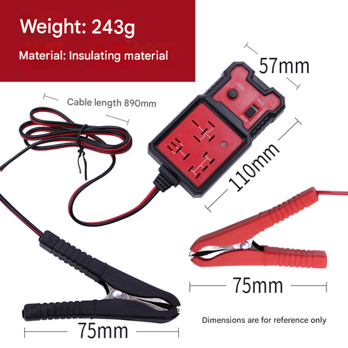 Car Automotive Circuit Tester, Car Relay Tester, Portable Battery Diagnostic Checker Tool, Professional Car Voltage Tester, Vehicle Diagnostic Tool, OBD Scanner, Red, with LED Indicator