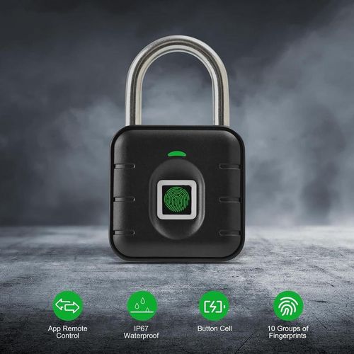 NexusLab Smart Fingerprint Padlock, Tuya App Control, Bluetooth Unlock, IP67 Waterproof, 10 Fingerprint Capacity, Stainless Steel Shackle, Biometric Door Lock For Suitcases, Gym Lockers, Outdoor Gates, Doors, Fences, Storage