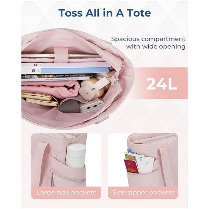 2025 Hot Sale Women Multifunctional Shoulder Tote Bag Travel Laptop Handbag with Zipper Fashion Portable Travel Essential