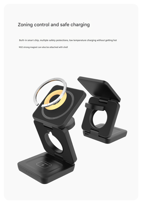Upgraded 3-in-1 Foldable Magnetic Wireless Charger with Phone Stand | Fast Charging for iPhone Huawei | Desktop Charging Station