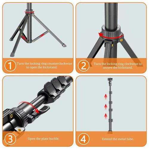 62'' Adjustable Phone Tripod & Selfie Stick with Bluetooth Remote, Universal Mount for iPhone, Android, and Cameras