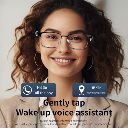 VUB Bluetooth audio smart glasses with photochromic lenses that darken in sunlight, metal frame, surround sound and Wireless microphone