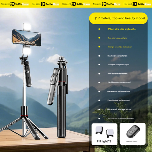 2025 Upgraded 3-in-1 Bluetooth Selfie Stick Tripod | Portable Phone Holder for Live Streaming & Photography | Foldable Travel Gift