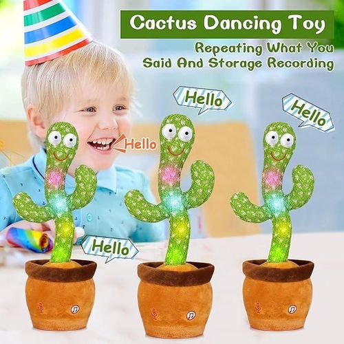 Dancing Cactus Toys Mimicking Toy with LED English Sing Musical Interactive Gift for Kids Room Party Decoration Cute excellent gift for Christmas and New Year
