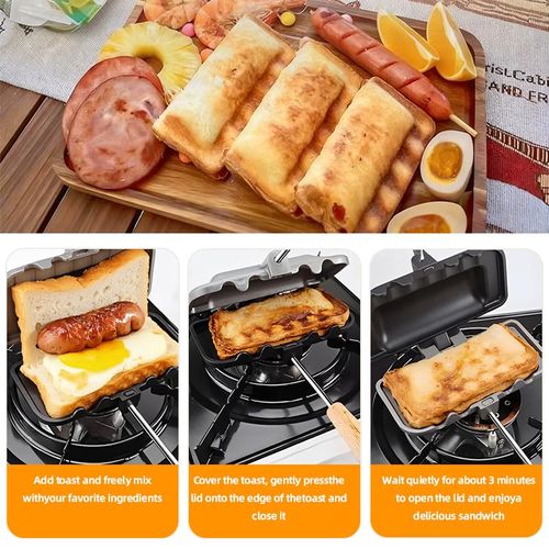 Kitchen Sandwich Grill Pan—Suitable for induction cooktops and gas stoves, it's the perfect choice for home kitchens,An excellent gift choice for Christmas and New Year.