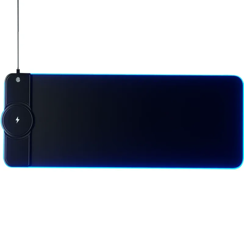 RGB Gaming Mouse Pad with Wired Charging - 15W Fast Charging for Phones & Electronics, Soft Pad with LED Light, Patterned Design, Ideal for Gaming & Office