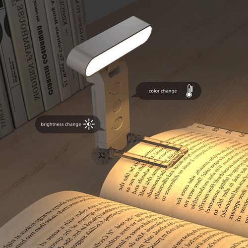 Portable USB Rechargeable 2-in-1 LED Book Light - Clip-On Bookmark Design, Foldable Compact Reading Light for Bedtime, Travel & Study