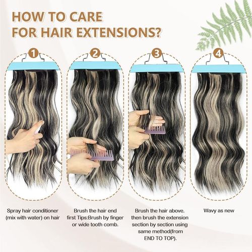 Vigorous Clip in Hair Extensions Long Wavy Synthetic Hairpieces,,Easy to Wear for Women Girls Daily Use Event Party Use