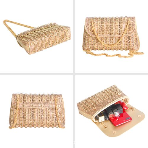 2025 New Luxury Diamond Embellished Evening Bag | Jeweled Underarm Clutch | Multi-Way Crossbody Handbag for Women | European-American Banquet Style