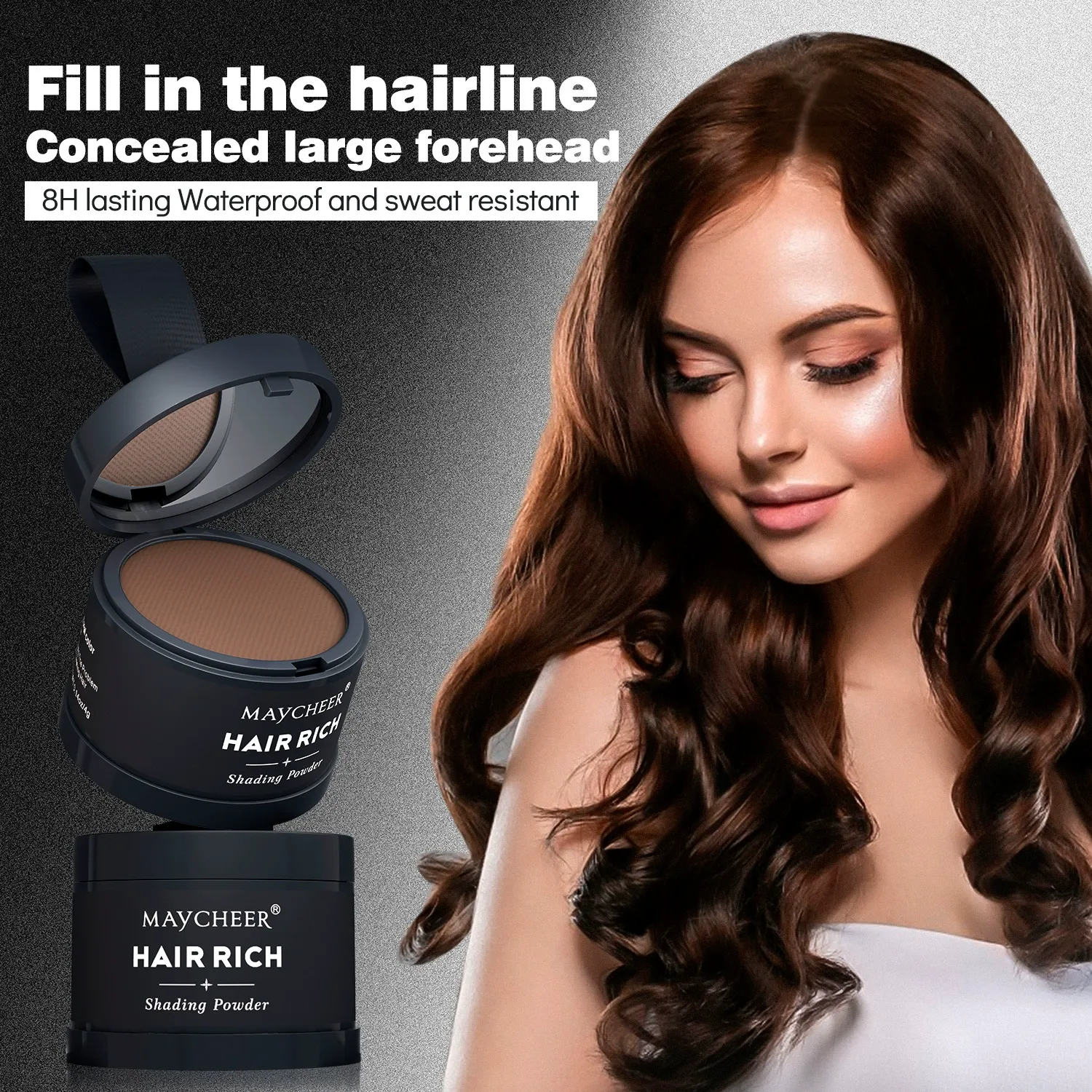 MAYCHEER Hairline Filler Powder - Waterproof Sweatproof Shadow Concealer, Natural Hairline Contour Tool for Forehead, Long-Lasting Root Touch-Up