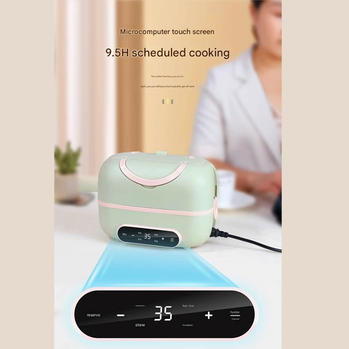 Compact Electric Lunch Box for One - Portable 2-in-1 Steamer & Cooker, Travel-Friendly Food Warmer for Business Trips, Essential for Office Workers & Solo Lifestyles, On-the-Go Meal Prep Tool