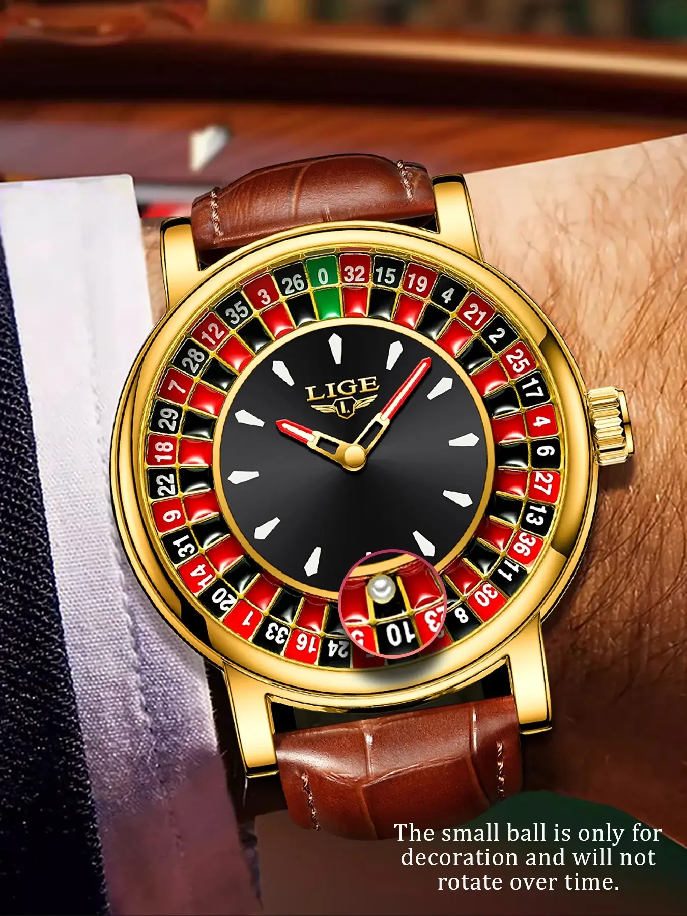 Men's Fashion Round Russian Roulette 12 Zodiac Theme Interactive Analog Quartz Watch, Waterproof Design for Parties and Daily Wear (box not included)