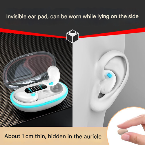 X55 Bone Conduction Sleep Earbuds - Ultra-Small Invisible Bluetooth Headphones, Noise-Canceling, LED Display, Long Battery Life