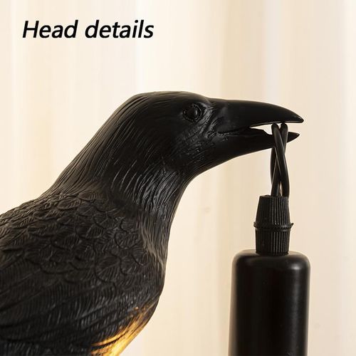 Crow Design Table Lamp, USB Powered Creative Desk Lamp, Desktop Decoration Table Lamp, Decorative Lamp for Bedroom, Living room, Lighting, Resin Table Lamp