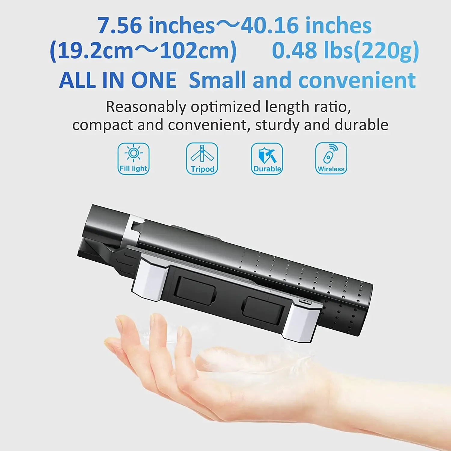 41 inch Selfie Stick Tripod with Fill Light Portable Phone Tripod Adjustable with Wireless Remote 3 Light Modes Gifts for Women Girls