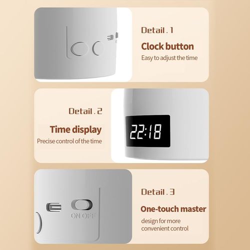USB Power Lamp Multi-functional Portable Night Light Rechargeable Remote Control Touch Dimmable Adjustable Brightness Clock Function Bedside Sleep Light Baby Eye Protection