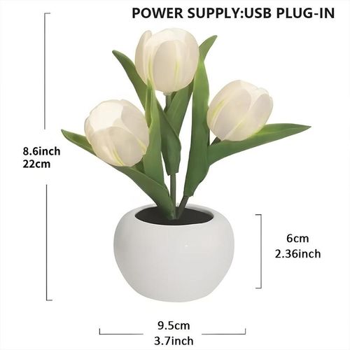 Tulip Lamp LED Simulation Tulip Nightlight with Vase Table Lamp Decoration Suitable for Home, Living Room, Tabletop Decoration, Holiday Gifts, Mood Decorative Lights
